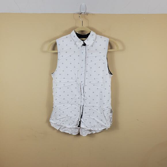Paradigma Star Print Sleeveless Button-Up Shirt Size XS - Picture 1 of 11